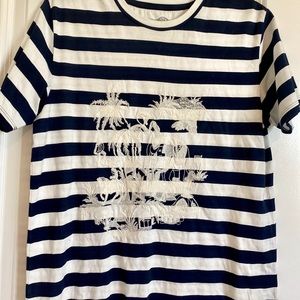 Tory Burch striped embroidered safari tee